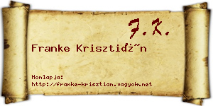 Franke Krisztián névjegykártya